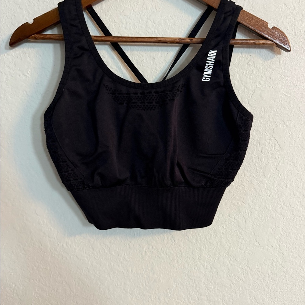 GYMSHARK Energy Seamless Crop Top Black - Picture 3 of 8